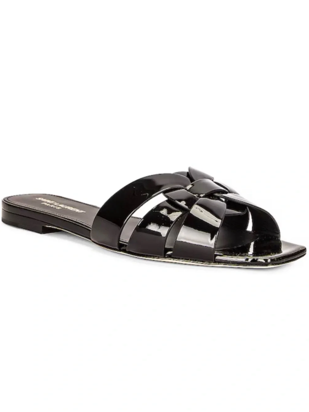 SAINT LAURENT
Tribute Nu Pieds Patent Leather Flat Sandals - Picture 3 of 13